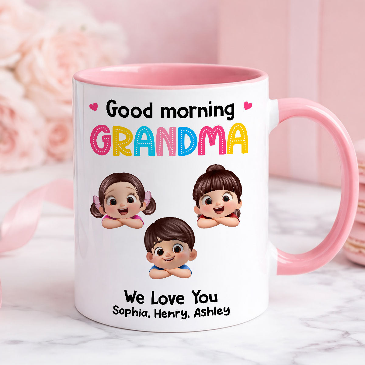 Good Morning Grandma Mom We Love You - Personalized Mug - Heartfelt Mother's Day Gift for Grandma, Mom
