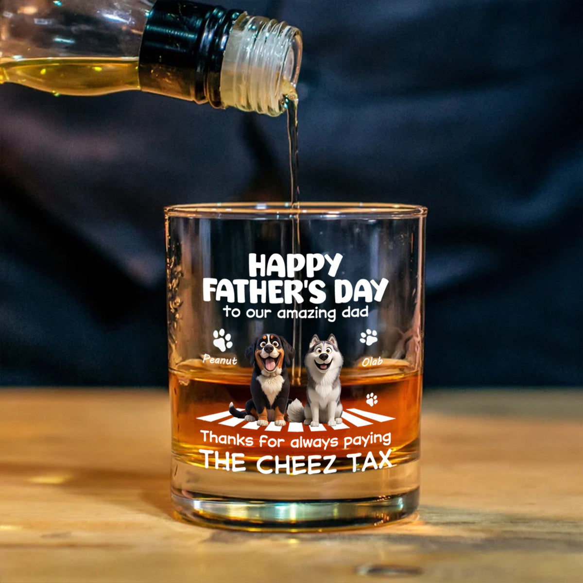 Happy Father's Day to My Amazing Dog Dad - Personalized Whiskey Glass - Father's Day Gift for Dog Dad, Husband