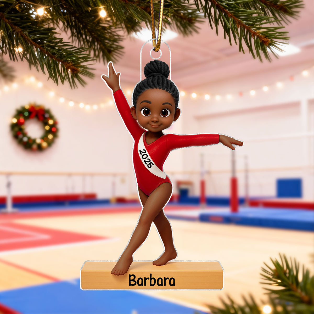 3D Effect Gymnastic Girl - Personalized Acrylic Ornament - Christmas Gift For Daughter Granddaughter