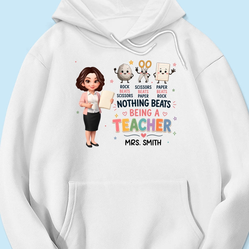 Rock Paper Scissors Nothing Beats Teacher - Personalized Shirt