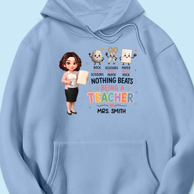 Rock Paper Scissors Nothing Beats Teacher - Personalized Shirt