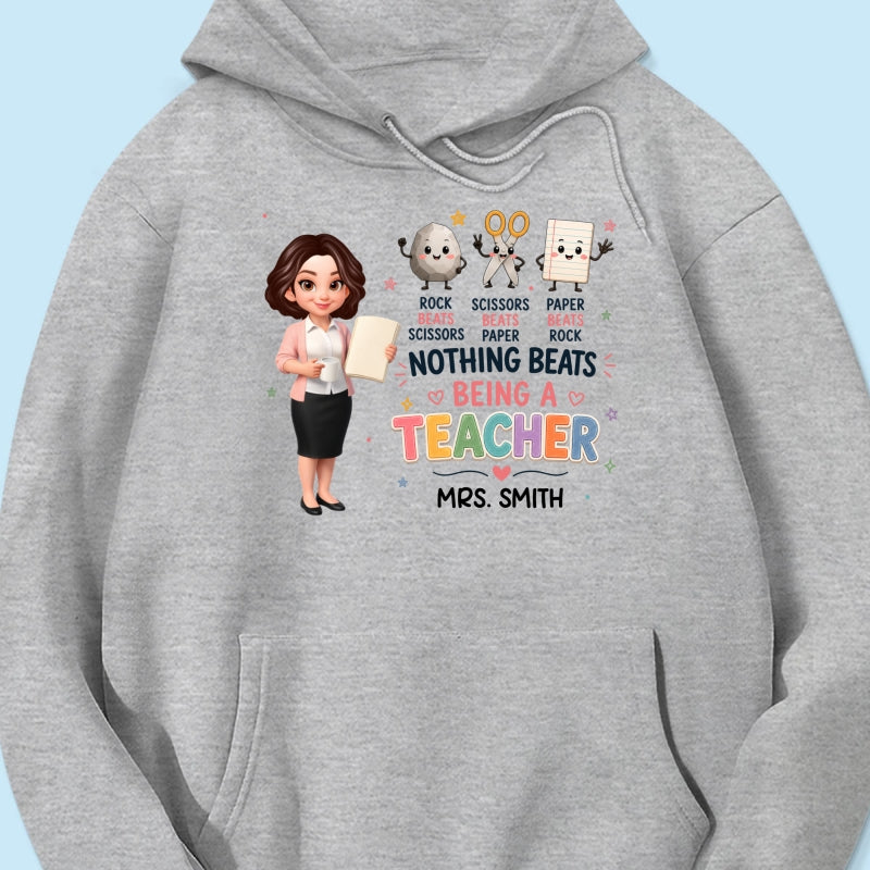 Rock Paper Scissors Nothing Beats Teacher - Personalized Shirt