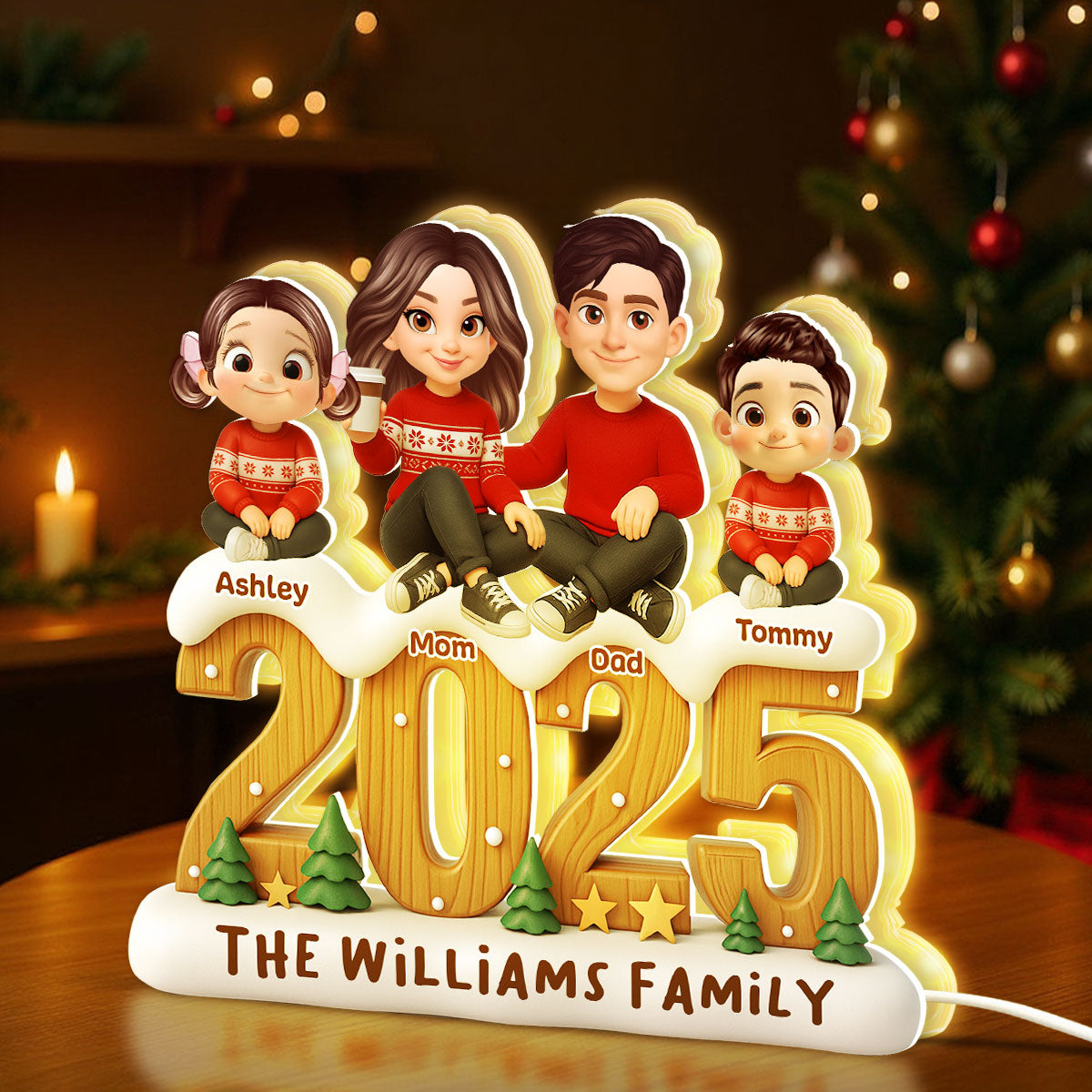 Family Togetherness 2025 - Personalized Light Box - Heartwarming Festive Christmas Decor