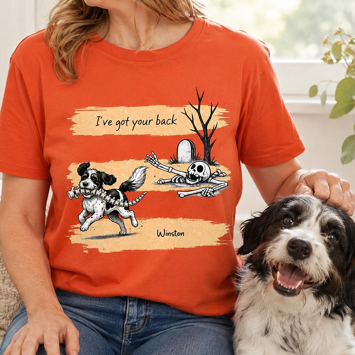 Well Shit Dog Stealing Backbone From Custom Photo - Personalized Shirt - Funny Halloween Costume For Dog Lovers