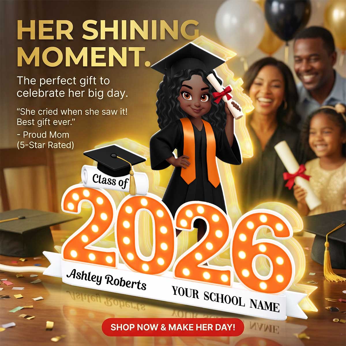 Congratulation Class Of Graduation Senior - Personalized Light Box - Gift For Graduation Day, Graduation Gift, Keepsake