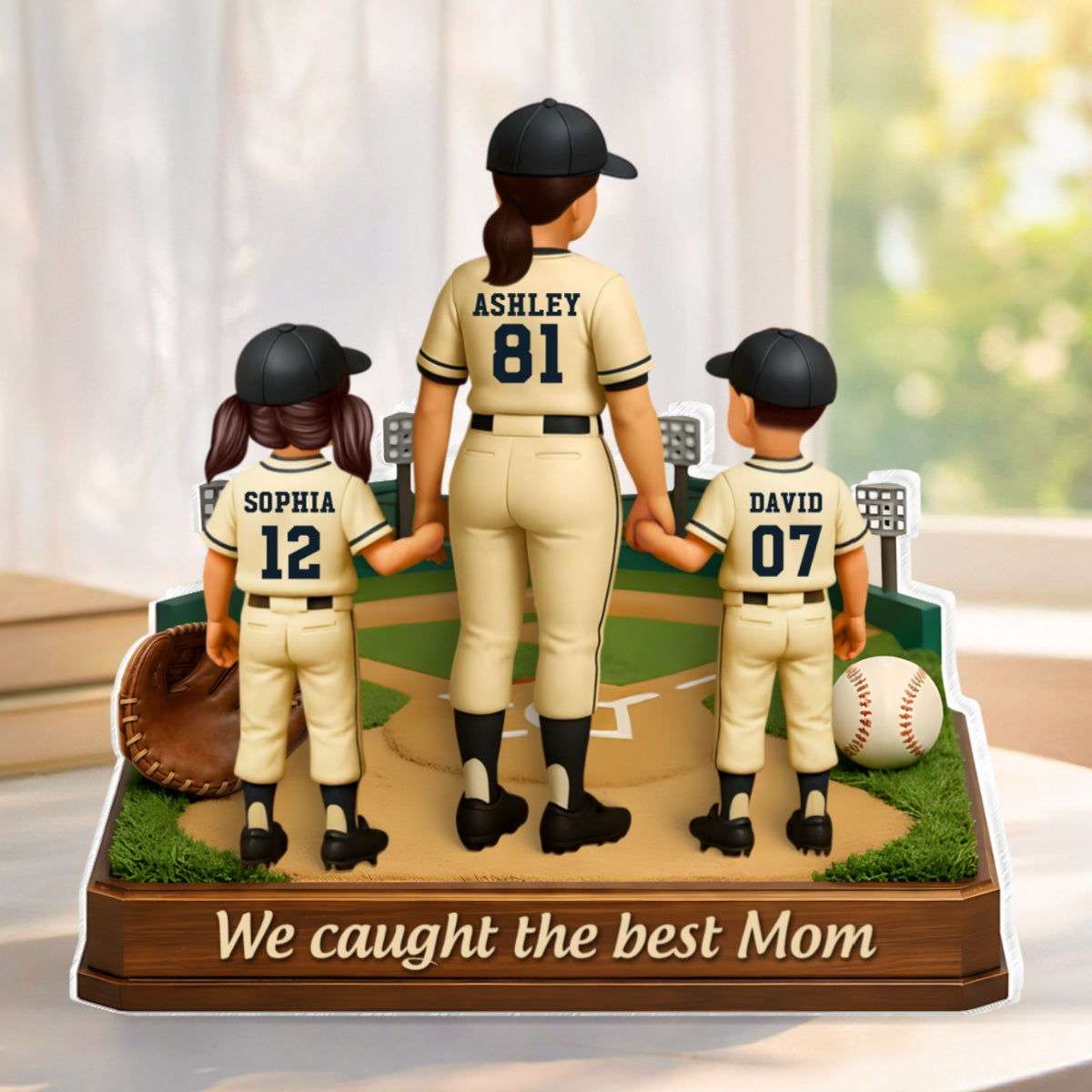 We Caught The Best Mom Baseball - Personalized Acrylic Block Plaque - Heartfelt Gift For Mom, Grandma