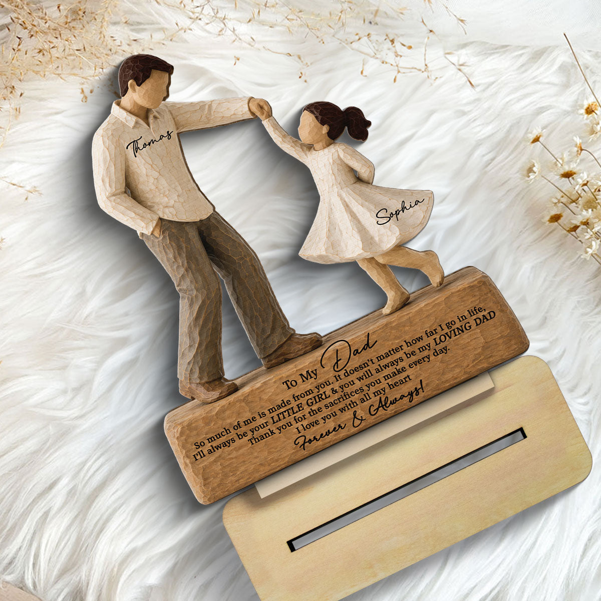I Will Always Be Your Little Girl Father & Daughter Dancing 2D Flat Printed - Personalized 2-Layered Wooden Plaque - Sentimental  Gift For Dad From Daughter