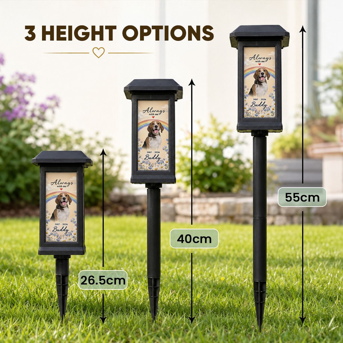 Custom Pet Memorial Photo - Personalized Solar Garden Light - Custom Dog Cat Garden Stake, Sympathy Gift