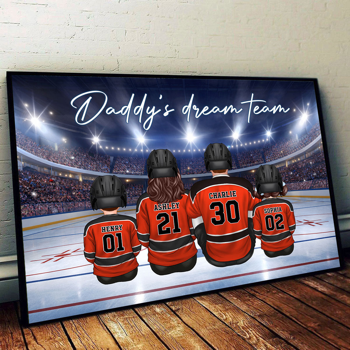 Together We Make A Winning Team Hockey Family - Personalized Poster - Heartfelt Gift For Family