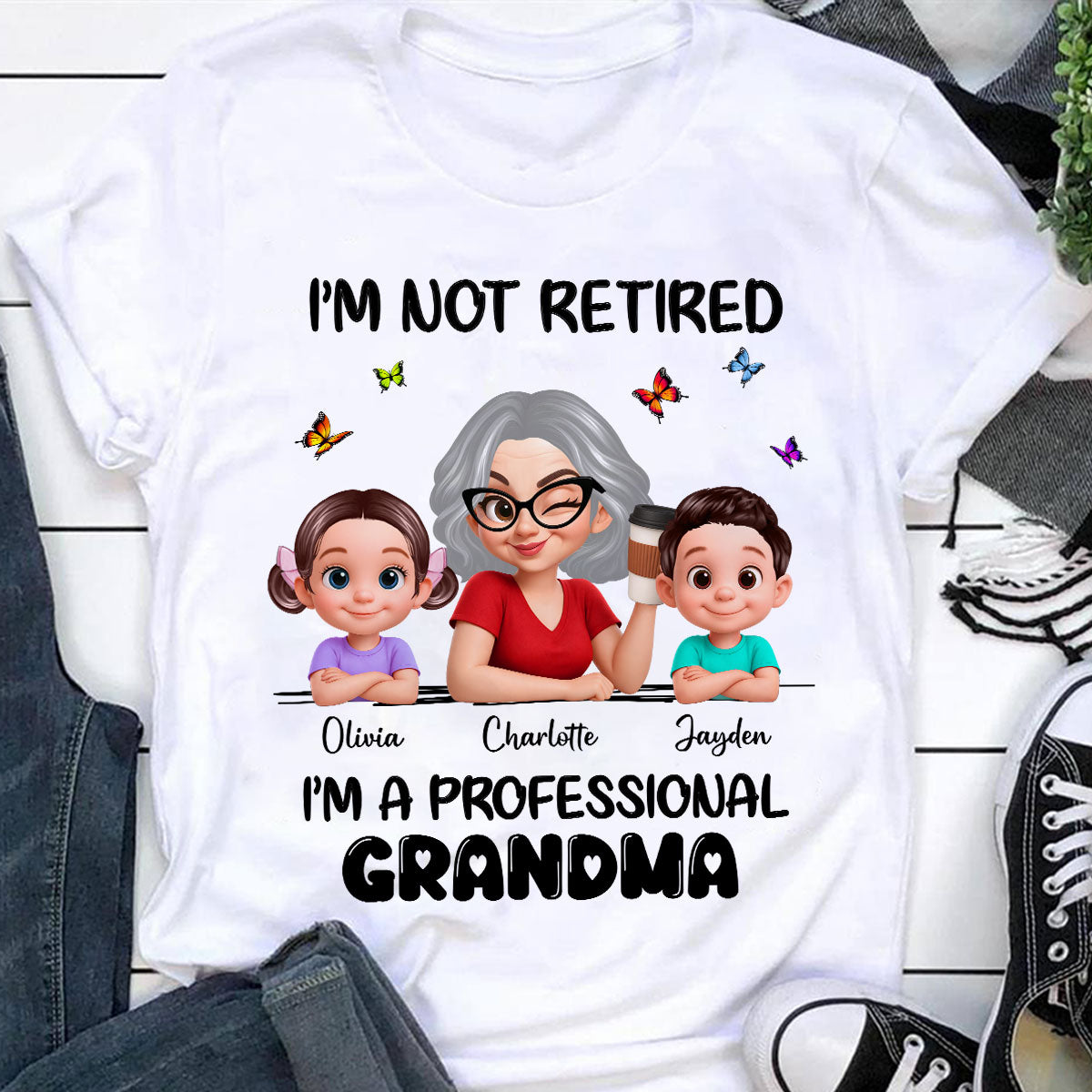 Happy Retired Professional Grandma - Personalized Shirt - Funny Retirement Gift, Gift For Grandma, Mom