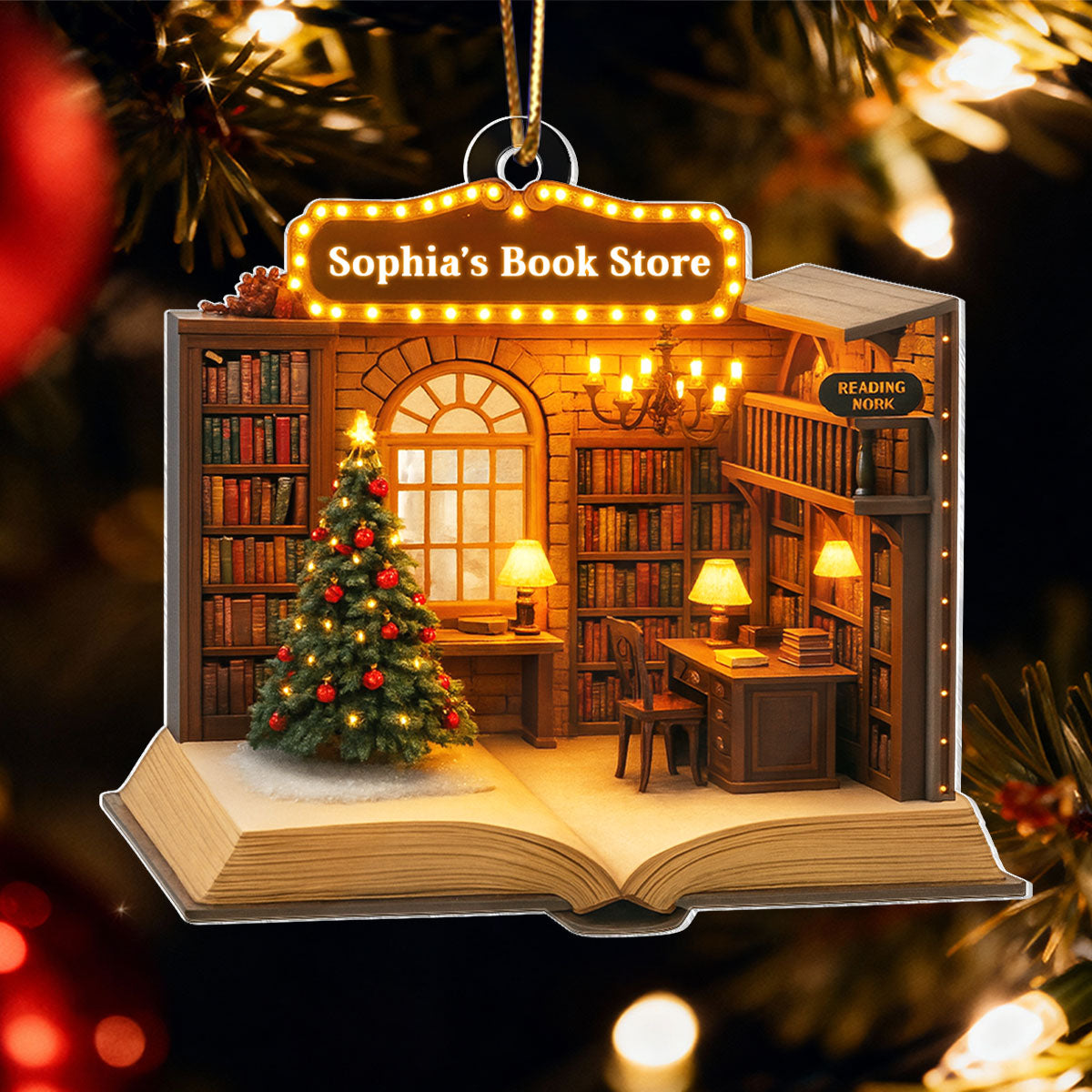 Where Stories Feel Like Home – Personalized Acrylic Ornament – Thoughtful Gift for Readers & Writers, Teachers