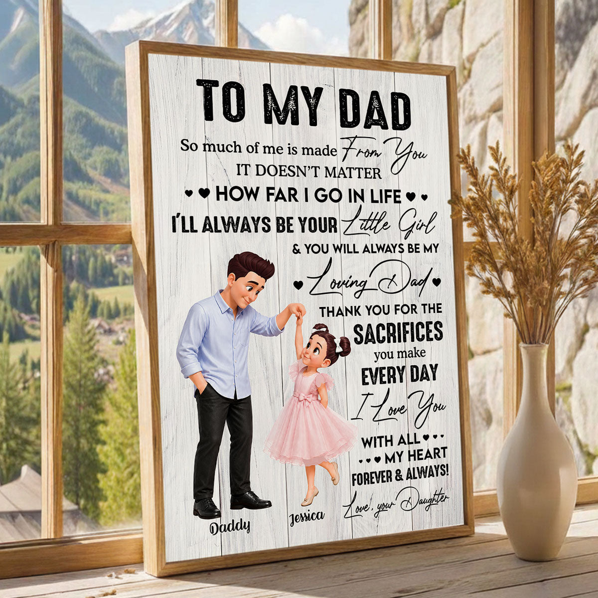 To My Dad I'll Always Be Your Little Girl Dad And Daughter Dancing - Personalized Poster - Father's Day Gift For Dad, Husband