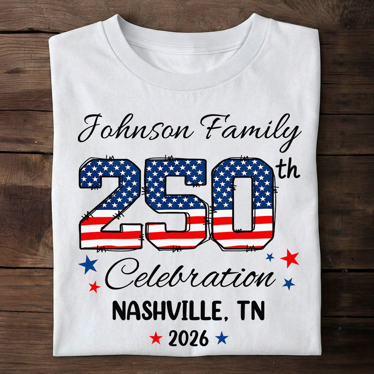 America 250th Anniversary 250 Years Of Freedom 1776 - 2026 - Personalized Shirt - Family Matching Shirt, Patriotic Crew Shirt