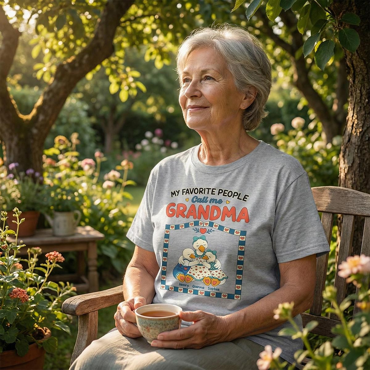 Old School Vintage Grandma Goose - Personalized Shirt - Gift For Grandma
