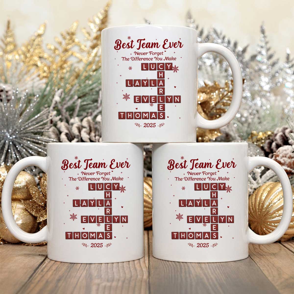 Best Team Ever Crossword Puzzle Art - Personalized Mug - Gift For Coworkers, Colleagues