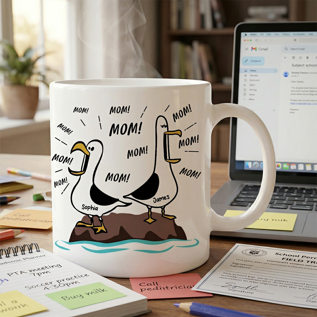 Seagull Mom Mom Mom Custom Name - Personalized Mug - Funny Mother's Day Gift For Mom