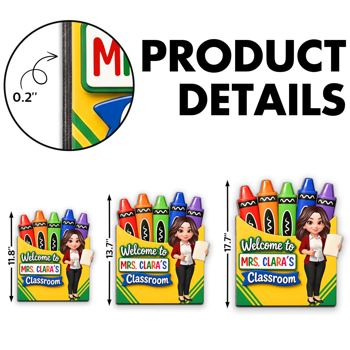 Teacher Welcome To Classroom Crayon Box - Personalized Wood Sign - Back To School Gift For Teacher, Classroom Decor