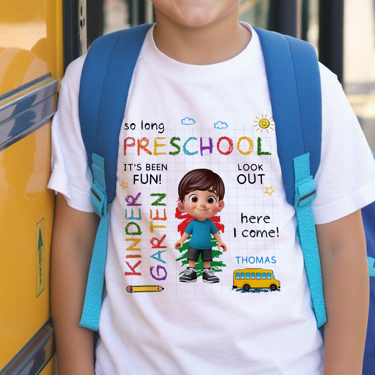 So Long Preschool Look Out Kindergarten - Personalized Shirt - Back To School Gift, Gift For Kids
