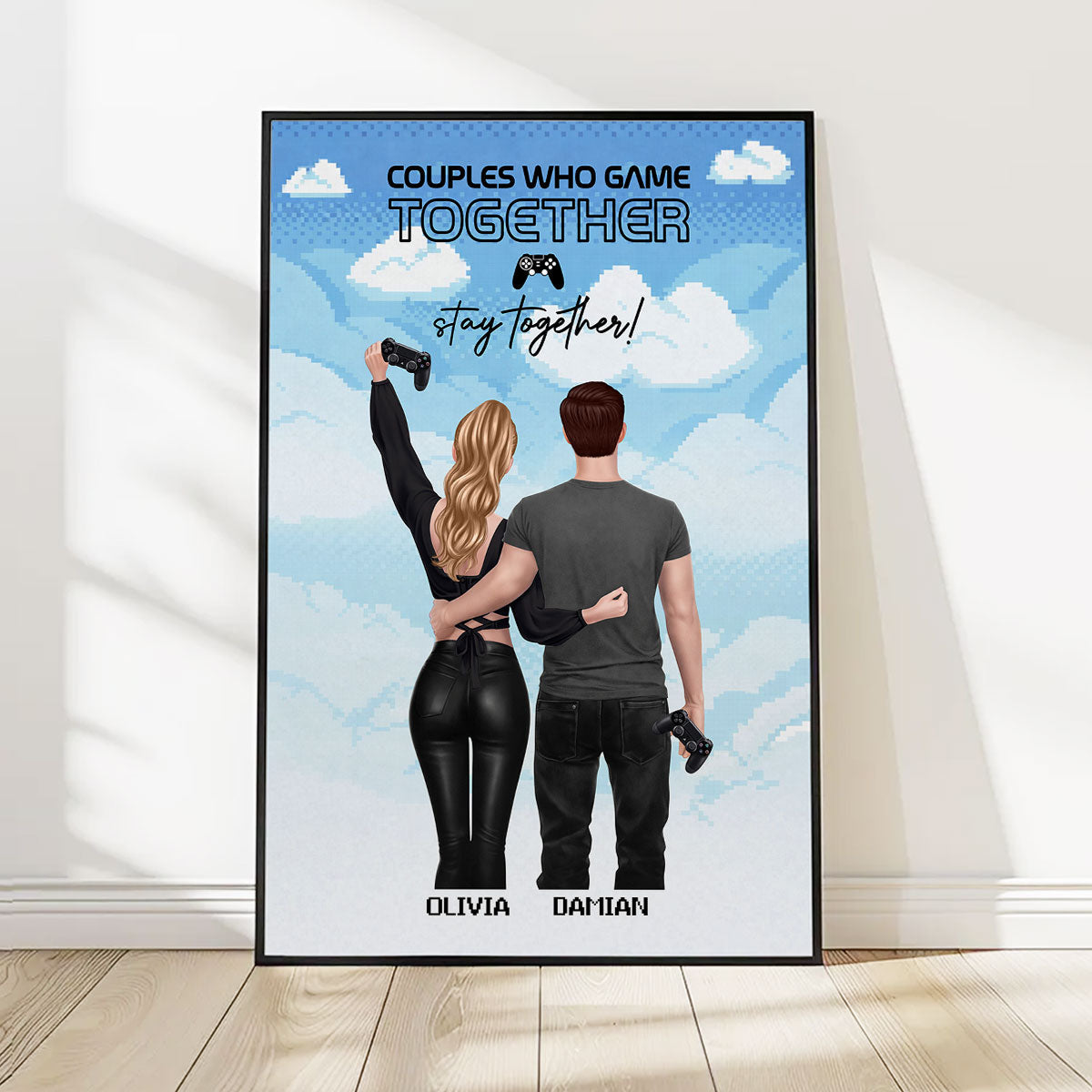 Couples Who Game Together Stay Together - Personalized Poster - Custom Gaming Gift for him, for her
