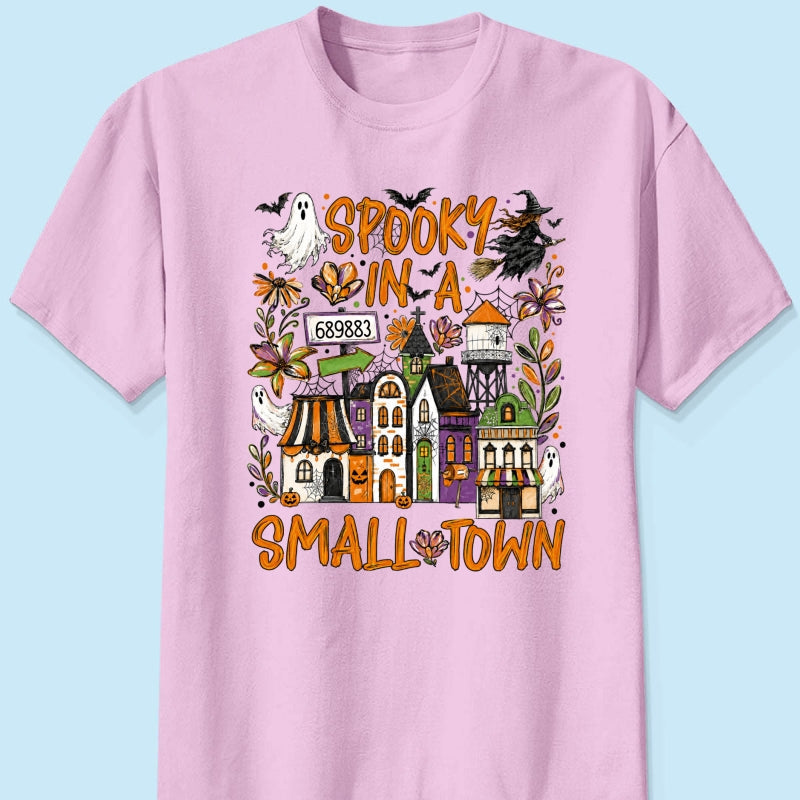Custom Zip Code Halloween Town - Personalized Shirt - Trendy Fall Halloween Tee