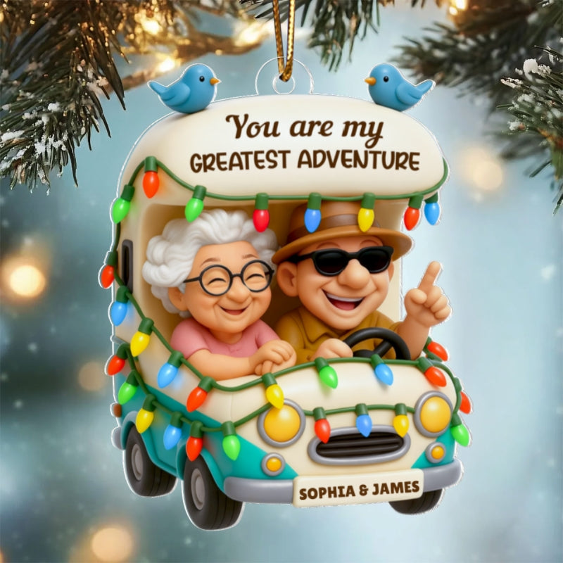 You Are My Greatest Adventure Old Couple - Personalized Acrylic Ornament - Christmas Gift For Him, For Her, For Couple