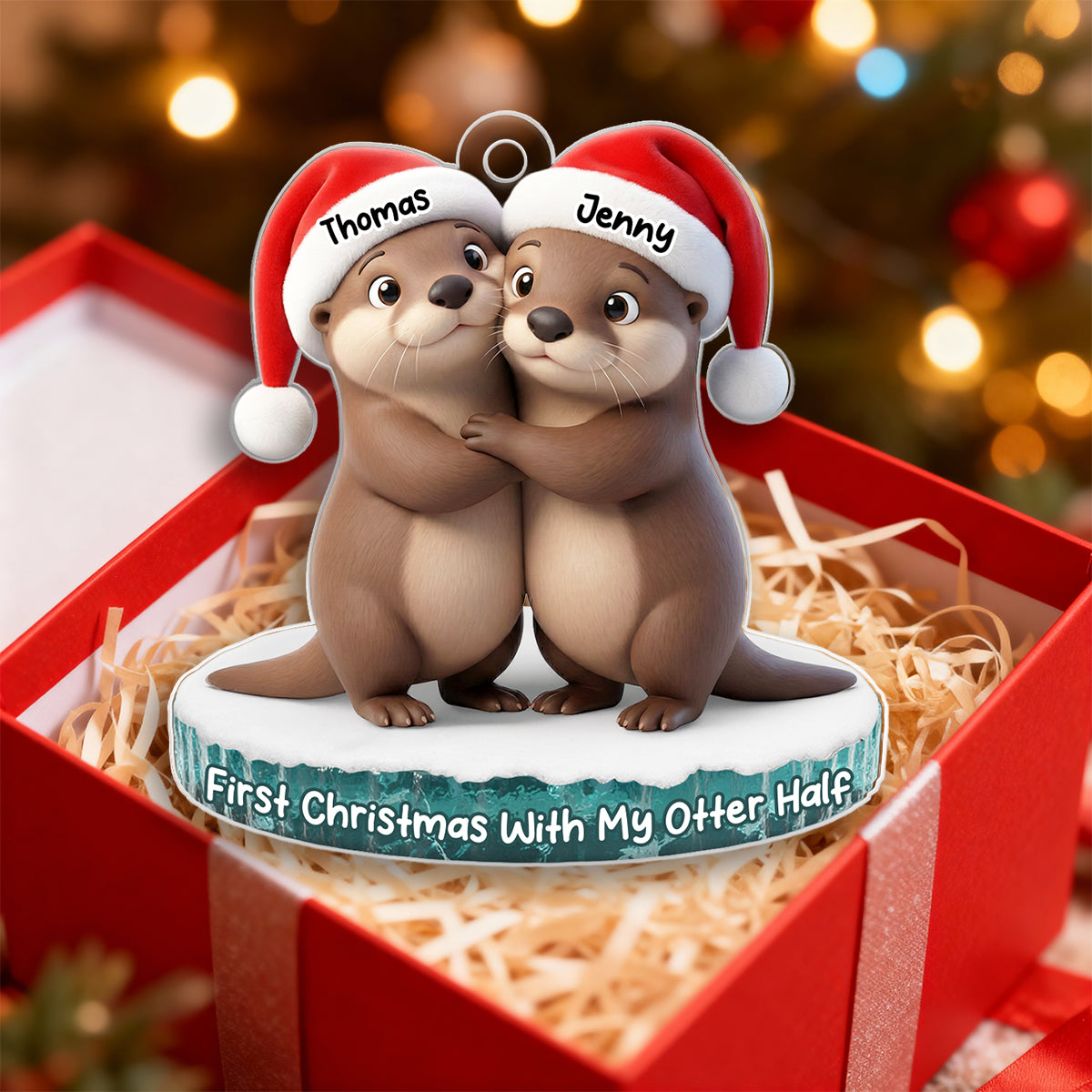 Married My Otter Half - Personalized Acrylic Ornament - Unique Christmas Gift For Him, For Her, For Couple
