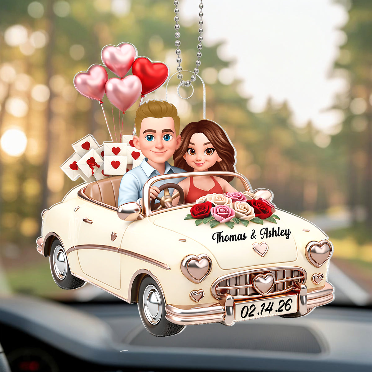 Our Journey Still Goes On - Personalized Car Hanger - Valentine's Gift For Him, For Her, For Couple