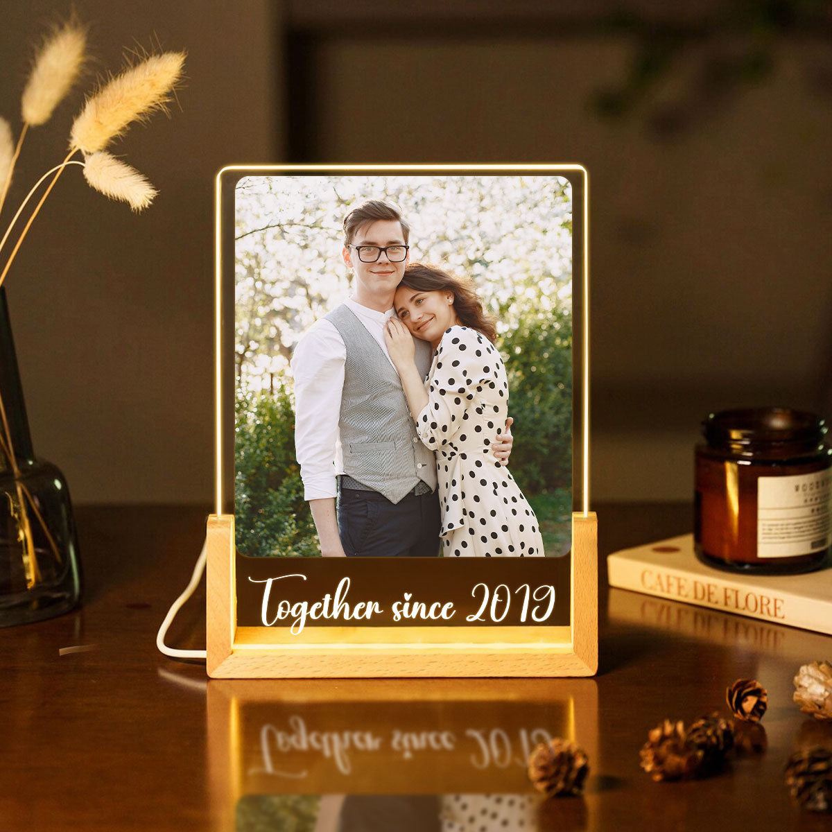 Custom Photo Night Light You Make My Heart Smile - Personalized LED Night Light - Sentimental Gift for him, for her