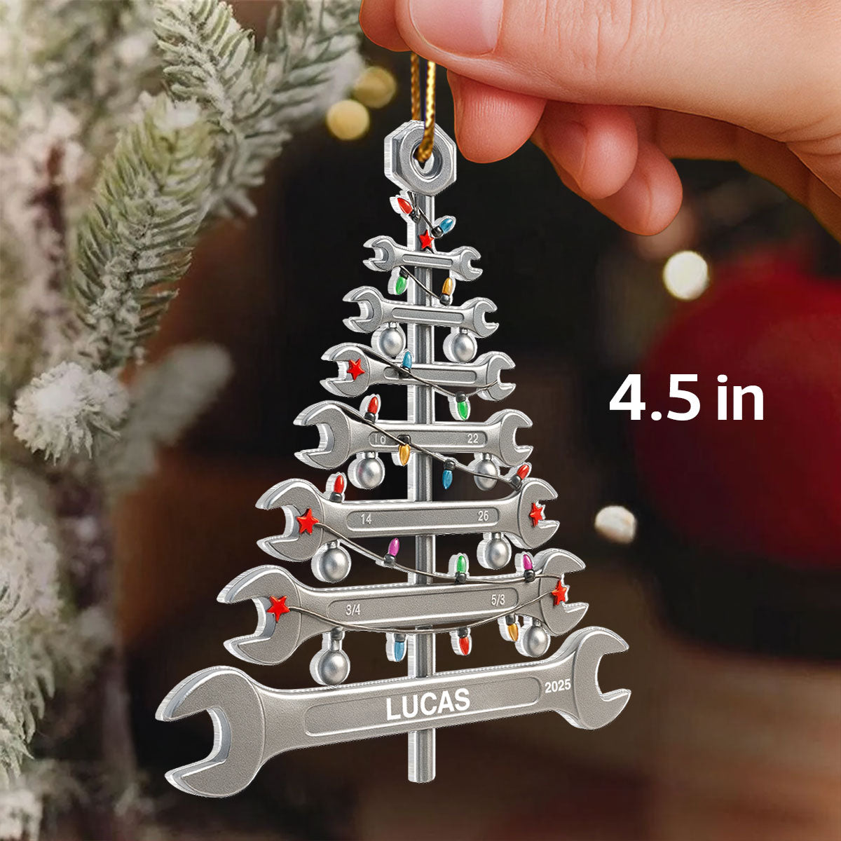 Built With Pride Mechanic Spirit – Personalized Acrylic Ornament – Meaningful Gift for Mechanician, Engineer, Technician
