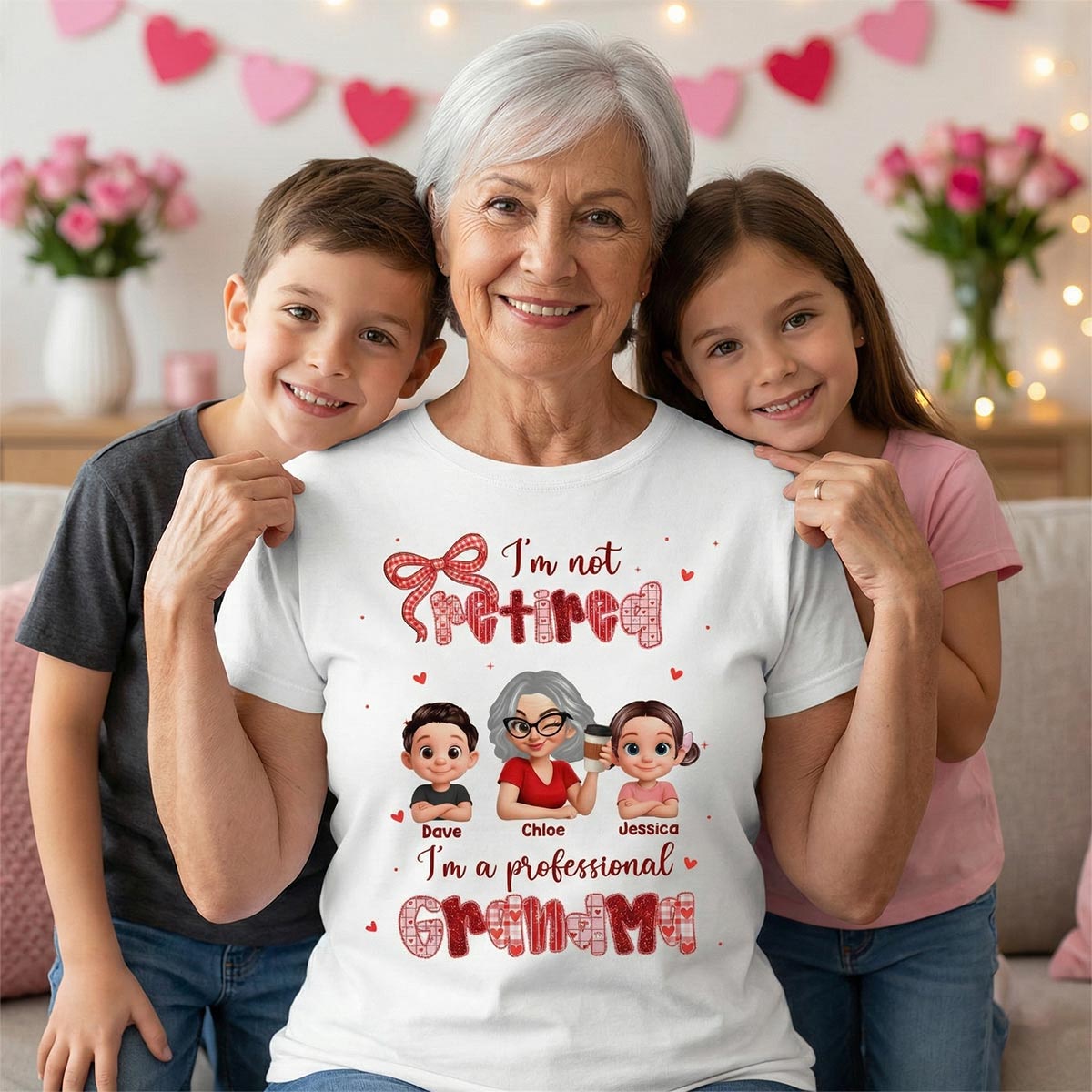 Coquette Not Retired Professional Grandma - Personalized Shirt - Gift For Grandma, Funny Shirt For Grandma
