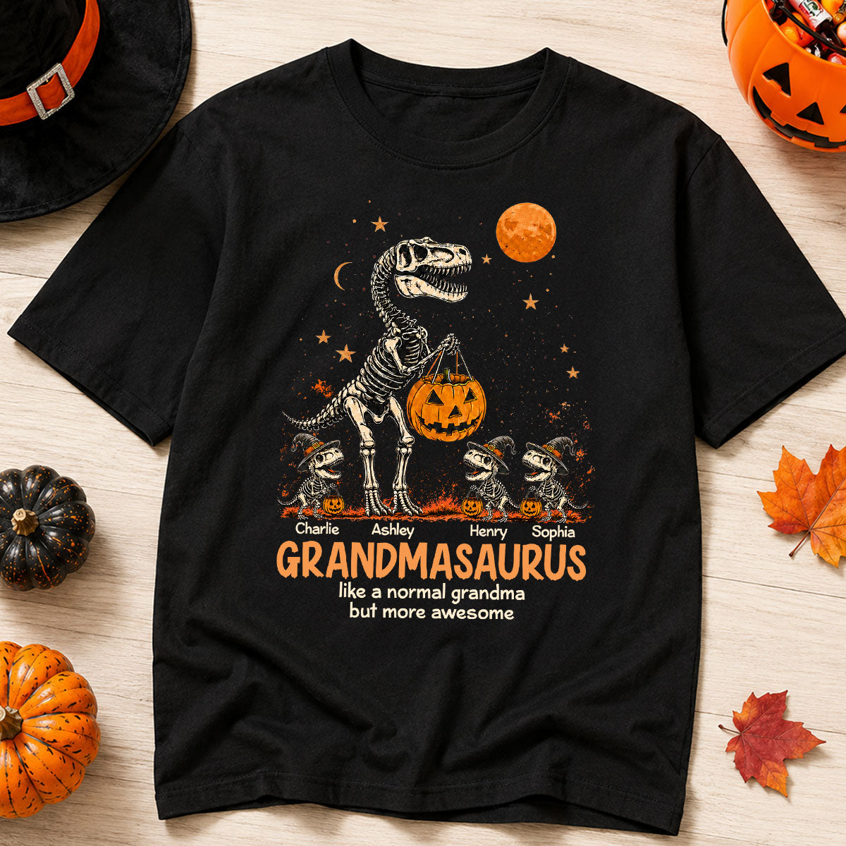 Spooky Grandmasaurus - Personalized Shirt - Halloween Gift for Grandma, Mom
