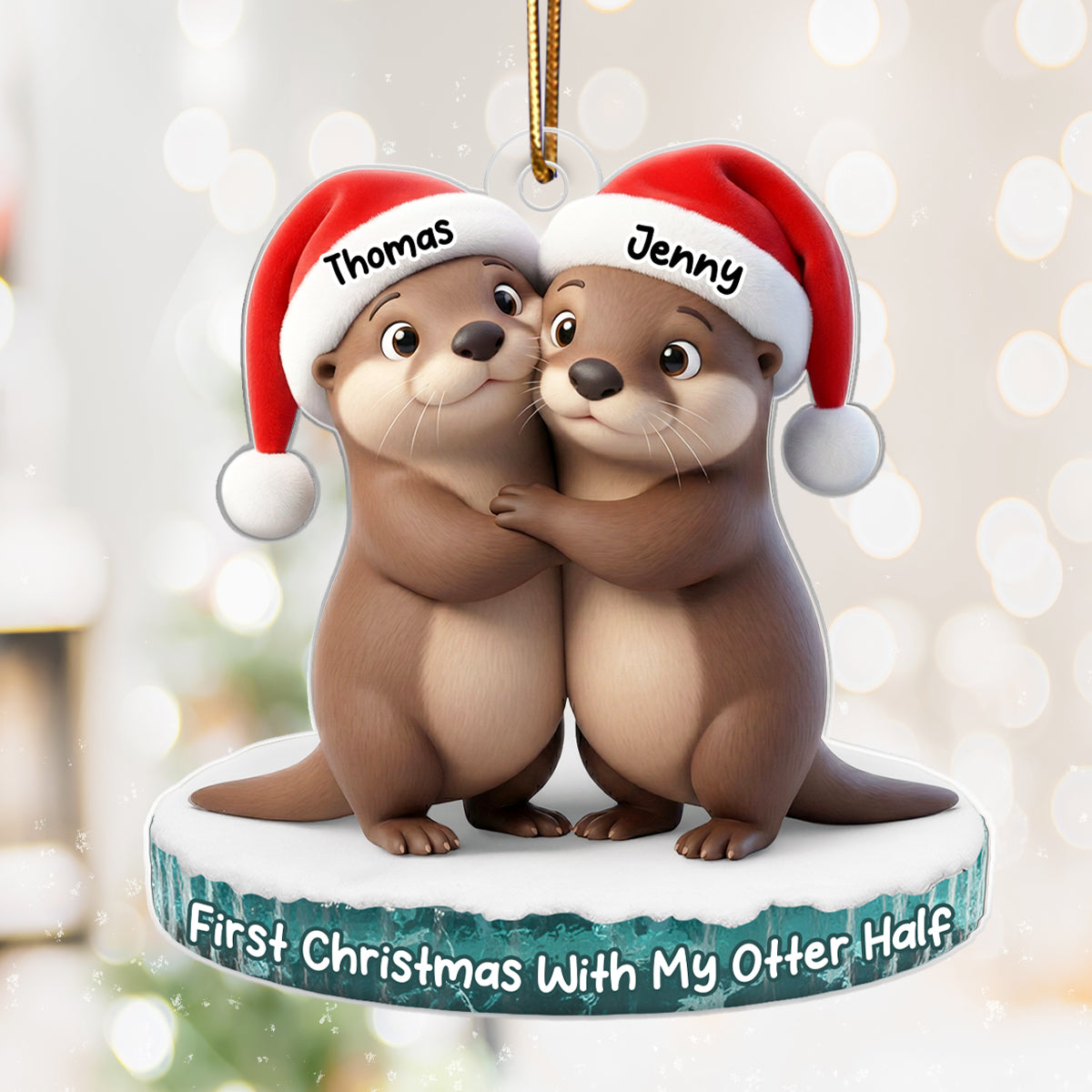 Married My Otter Half - Personalized Acrylic Ornament - Unique Christmas Gift For Him, For Her, For Couple