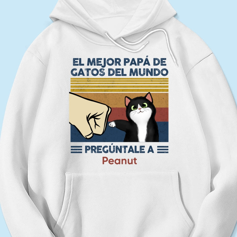 Regalo perfecto para papás de gatos – Camiseta personalizada con choque de puños con tu gato