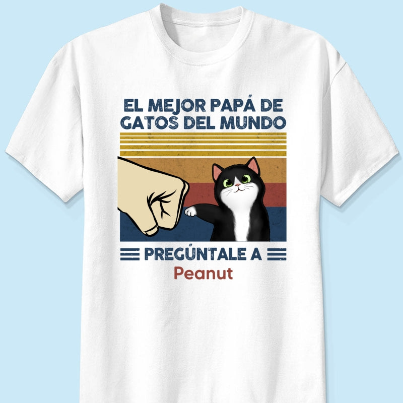 Regalo perfecto para papás de gatos – Camiseta personalizada con choque de puños con tu gato
