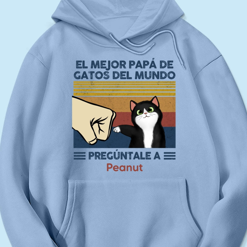 Regalo perfecto para papás de gatos – Camiseta personalizada con choque de puños con tu gato