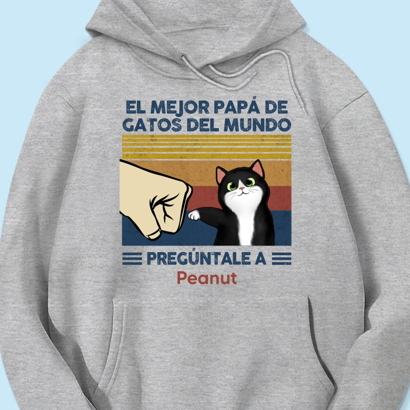 Regalo perfecto para papás de gatos – Camiseta personalizada con choque de puños con tu gato