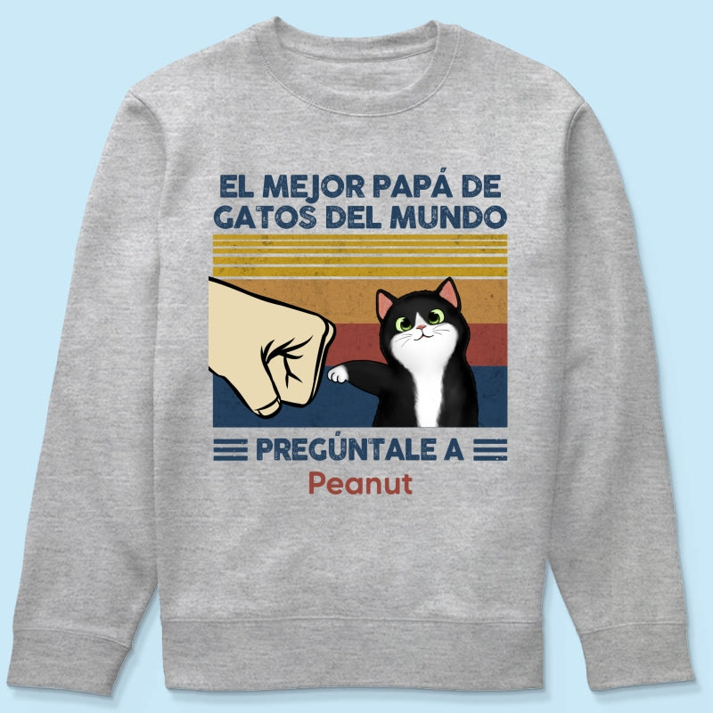 Regalo perfecto para papás de gatos – Camiseta personalizada con choque de puños con tu gato