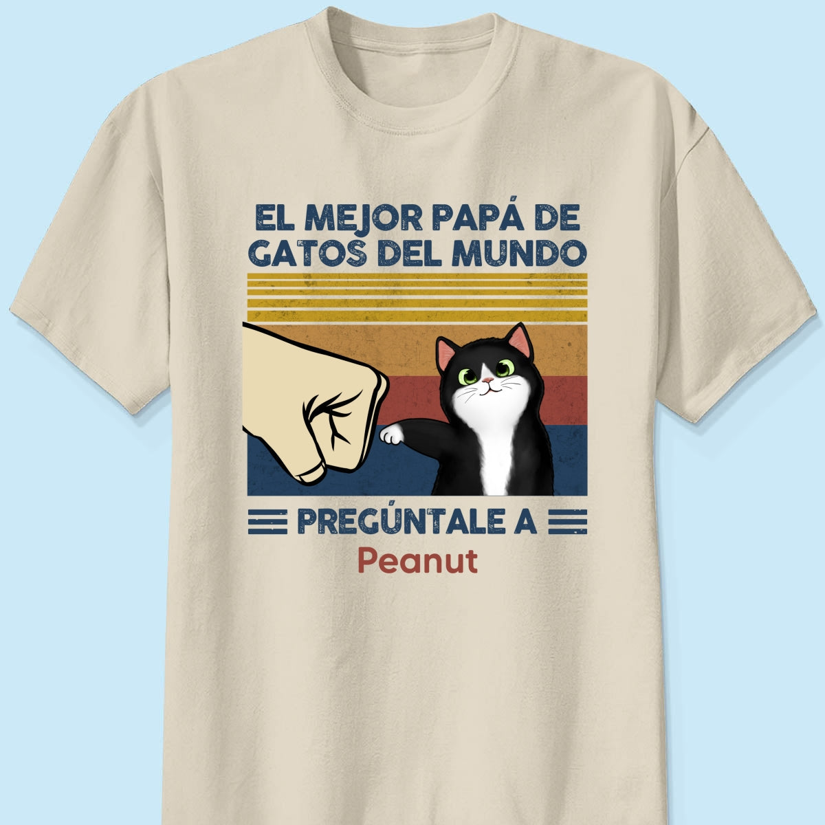 Regalo perfecto para papás de gatos – Camiseta personalizada con choque de puños con tu gato
