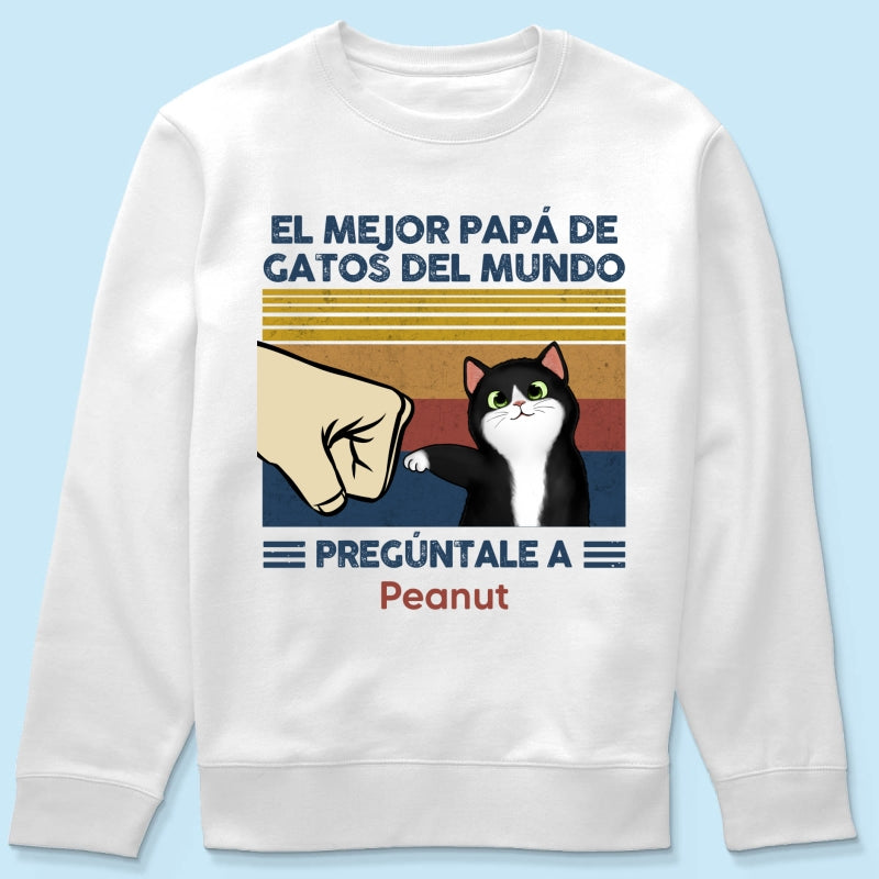 Regalo perfecto para papás de gatos – Camiseta personalizada con choque de puños con tu gato
