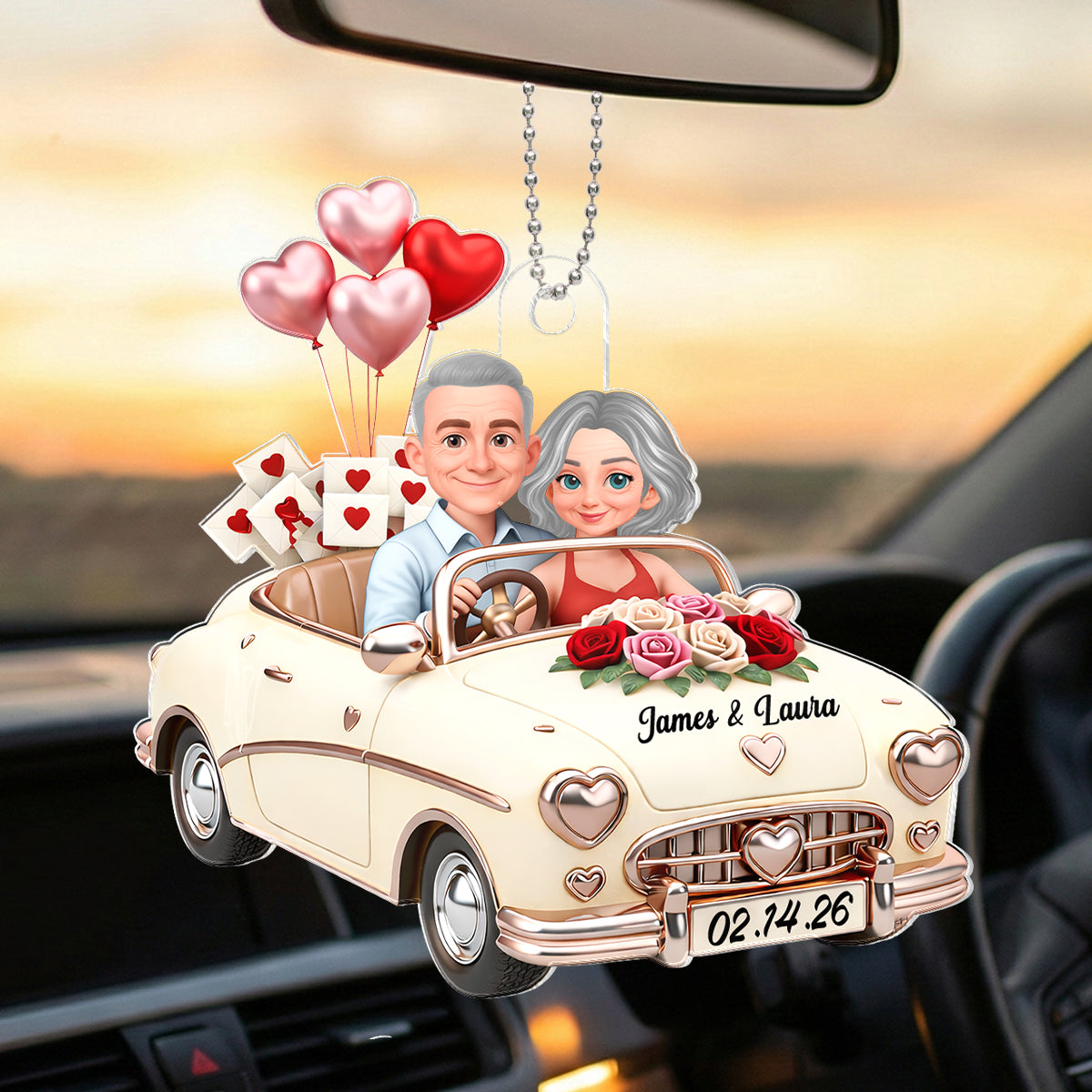 Our Journey Still Goes On - Personalized Car Hanger - Valentine's Gift For Him, For Her, For Couple