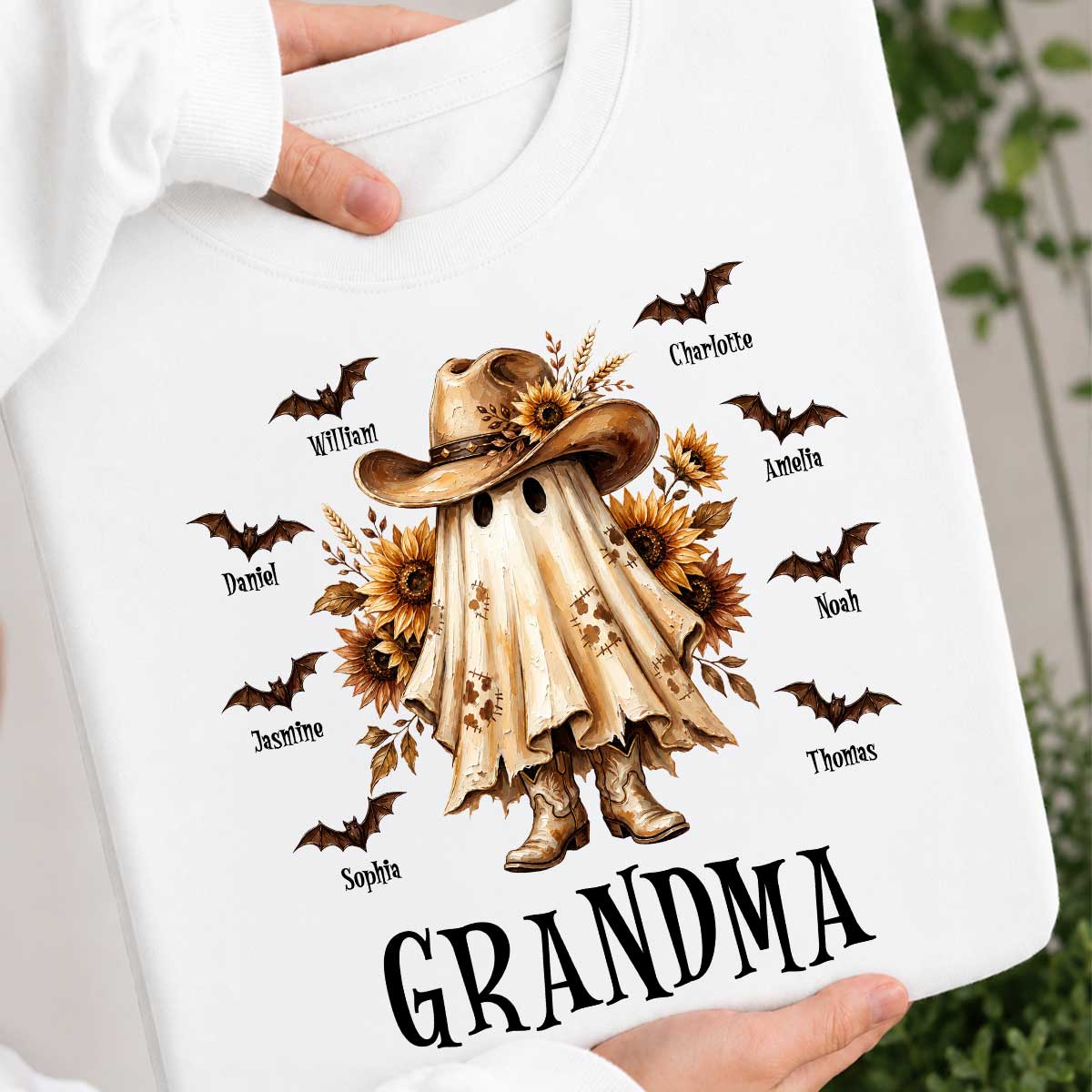 Western Cowgirl Boo Grandma Fall Season Halloween - Personalized Shirt - Halloween Gift For Grandma