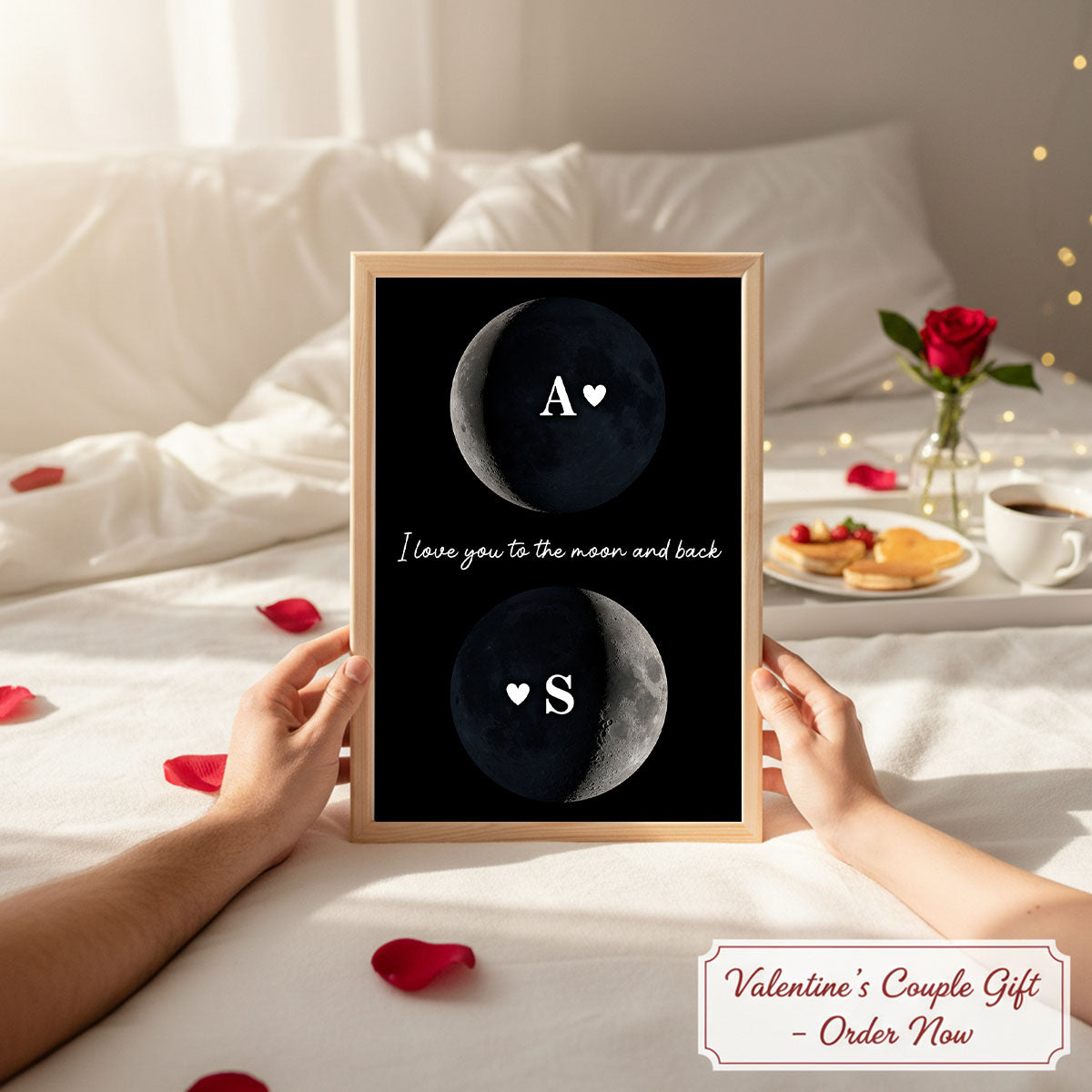 Custom Couple Birth Date Moon Phase - Personalized Poster - Valentine's Day Gift For Couple, For Her, For Him