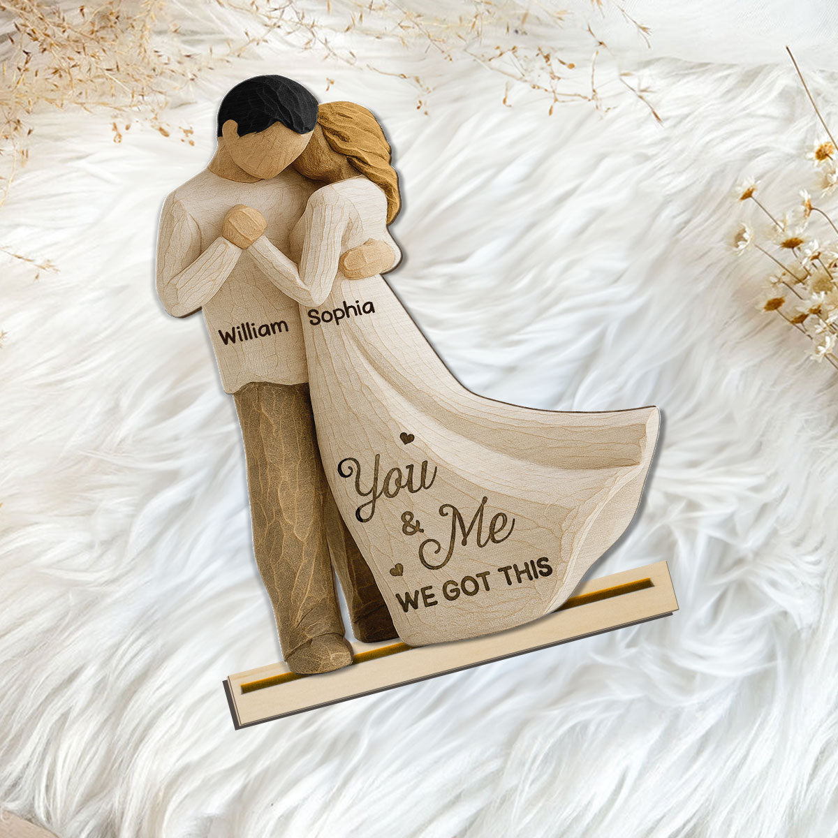 You & Me We Got This 3D Effect Couple - Personalized 2-Layered Wooden Plaque - Gift For Him, Gift For Her