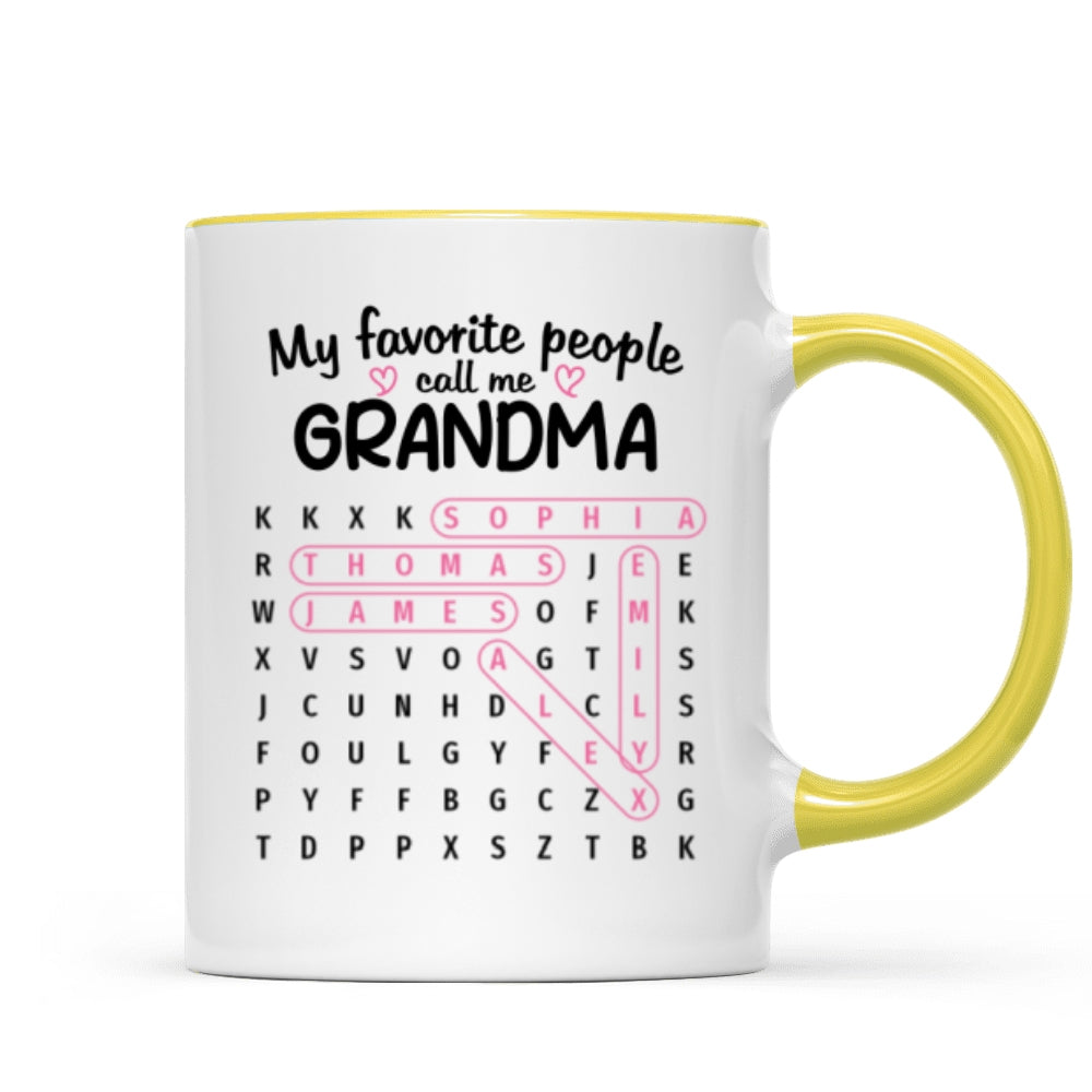 Favorite People Call Me Grandma Word Search Puzzle - Personalized Mug - Mother's Day Gift For Grandma