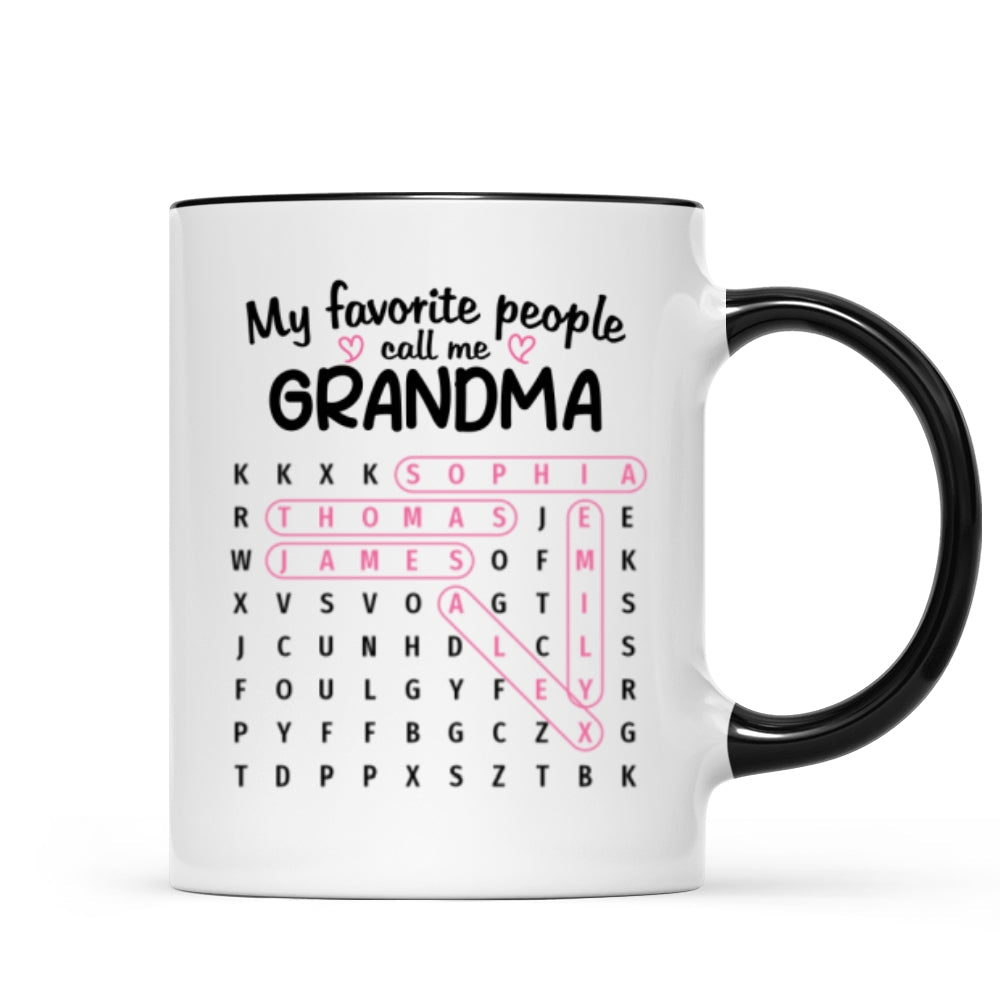 Favorite People Call Me Grandma Word Search Puzzle - Personalized Mug - Mother's Day Gift For Grandma