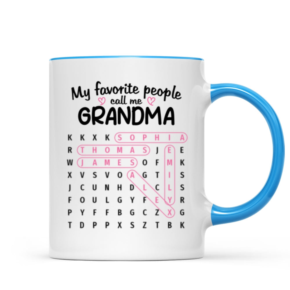 Favorite People Call Me Grandma Word Search Puzzle - Personalized Mug - Mother's Day Gift For Grandma