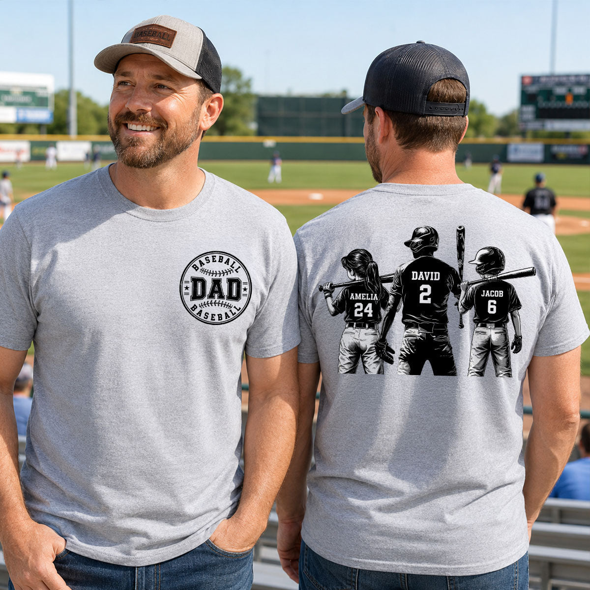 Baseball Dad Game Day - Personalized Shirt - Father's Day Gift for Dad, Husband