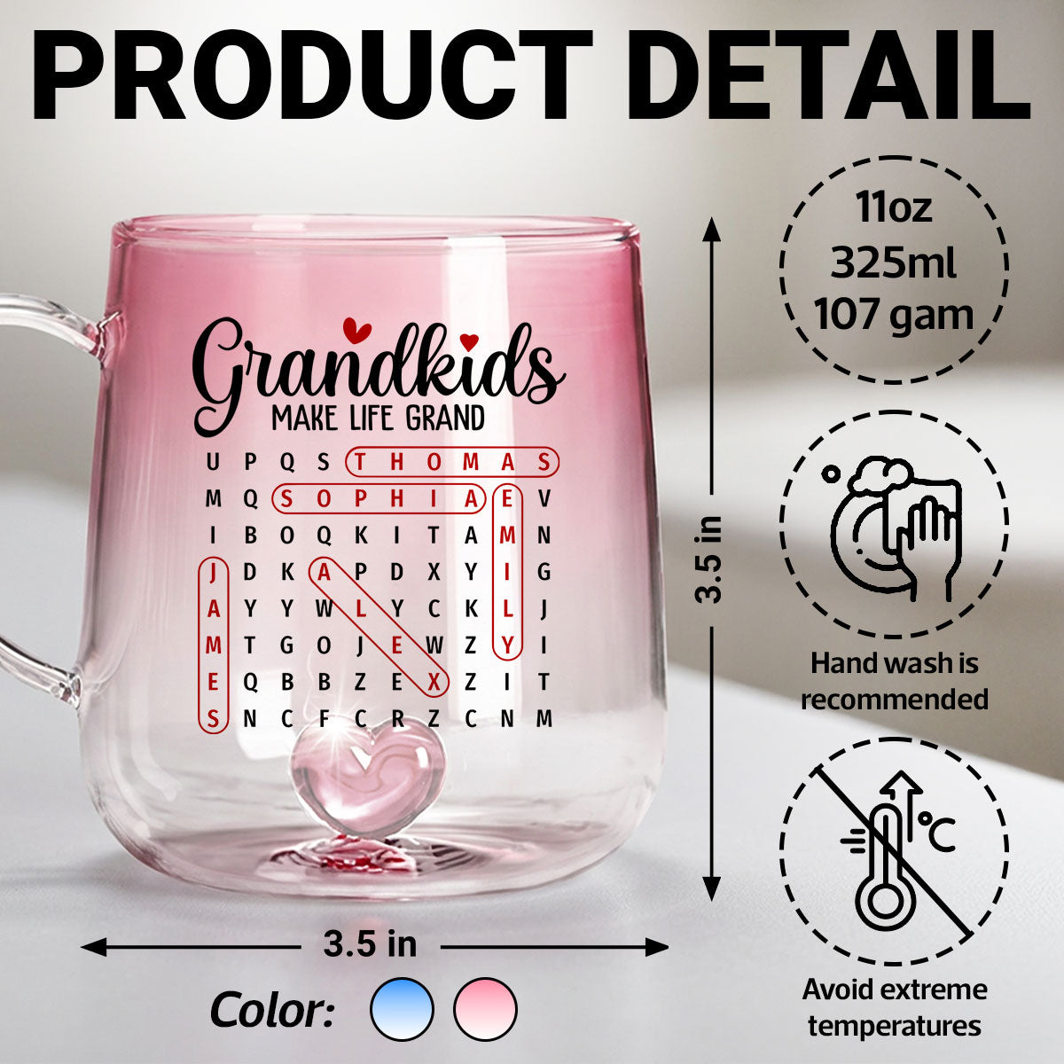 My Favorite People Call Me Grandma - Personalized Glass Mug - Mother's Day Gift for Mom, Grandma
