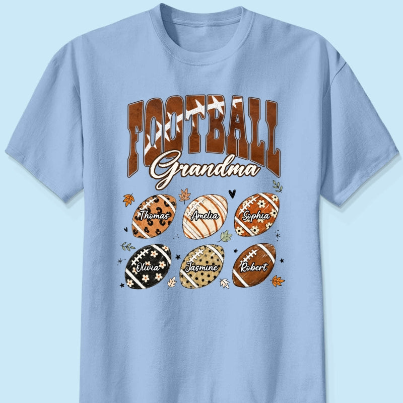 Trending Football Grandma Fall Season - Personalized Shirt - Gift For Grandmas, Moms