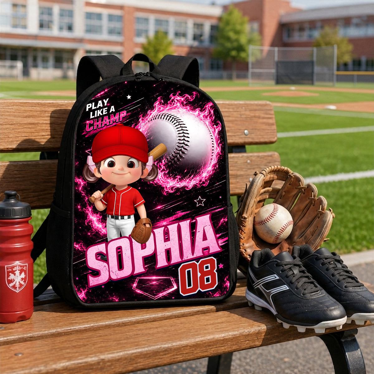 Baseball Trendy Design Backpack for Boys Girls - Personalized Backpack - Back to School Gift for Daughter, Son